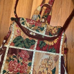 Floral Tapestry Shoulder Bag in Multi-Color